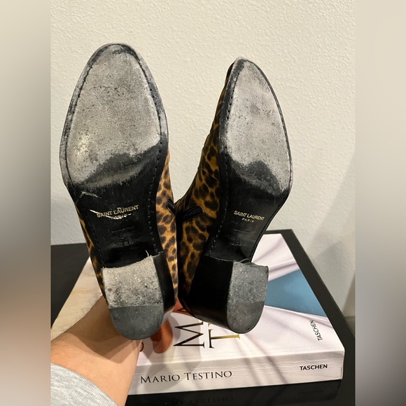 Saint Laurent Vassili Leopard boots size 39.5 - Picture 7 of 11